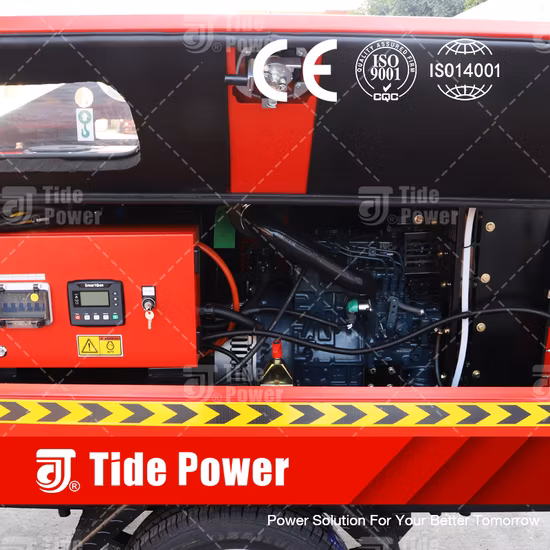 Дизельный генератор Kubota 4*1000 Вт с двигателем прицепа и металлогалогенной лампой